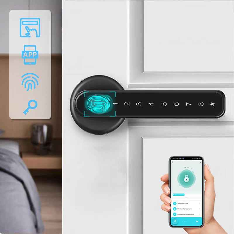 Hausen Bluetooth Fingerprint Smart Door Lock Handle with App Control